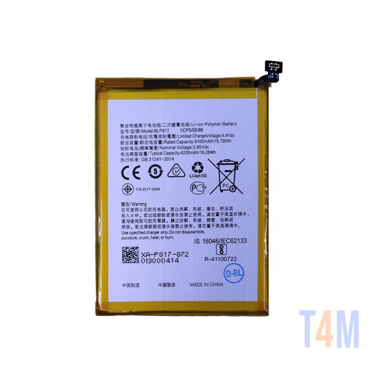 Bateria BLP817 para Oppo A15/Cph2185 4230mAh